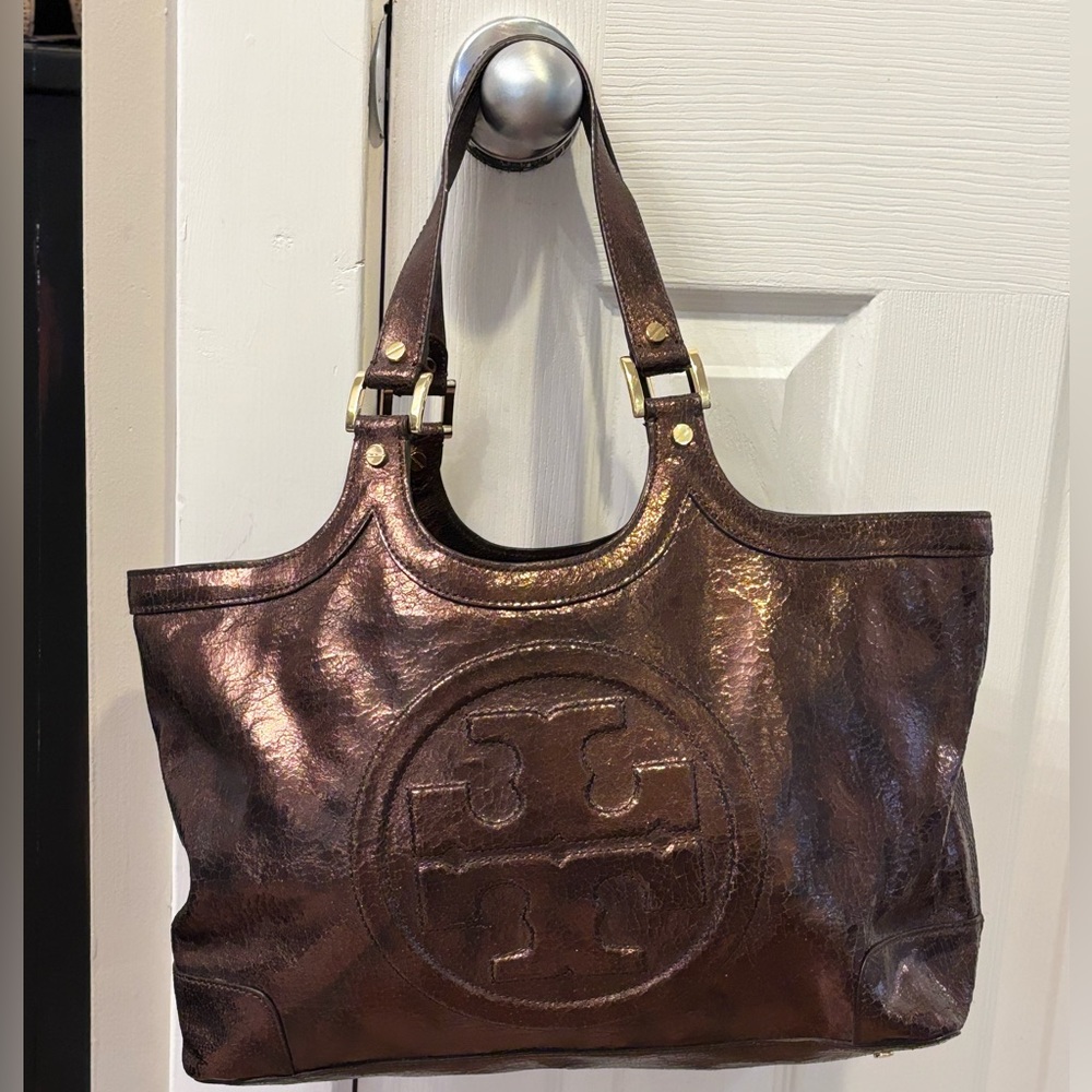 Tory Burch Brown Leather Shoulder Bag with Vintage Patina